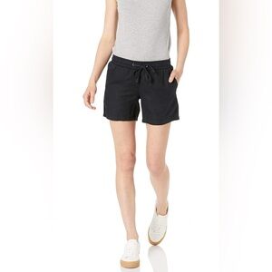 NWT Amazon Essentials Women's 5" Inseam Drawstring Elastic Waist Linen Shorts